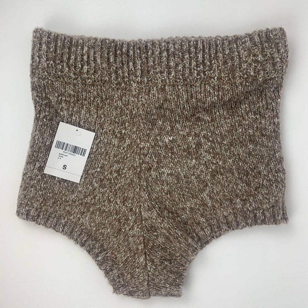 FOREVER 21 Brown Marled Knit High Waist Taupe Shorts Sz S - Picture 4 of 7